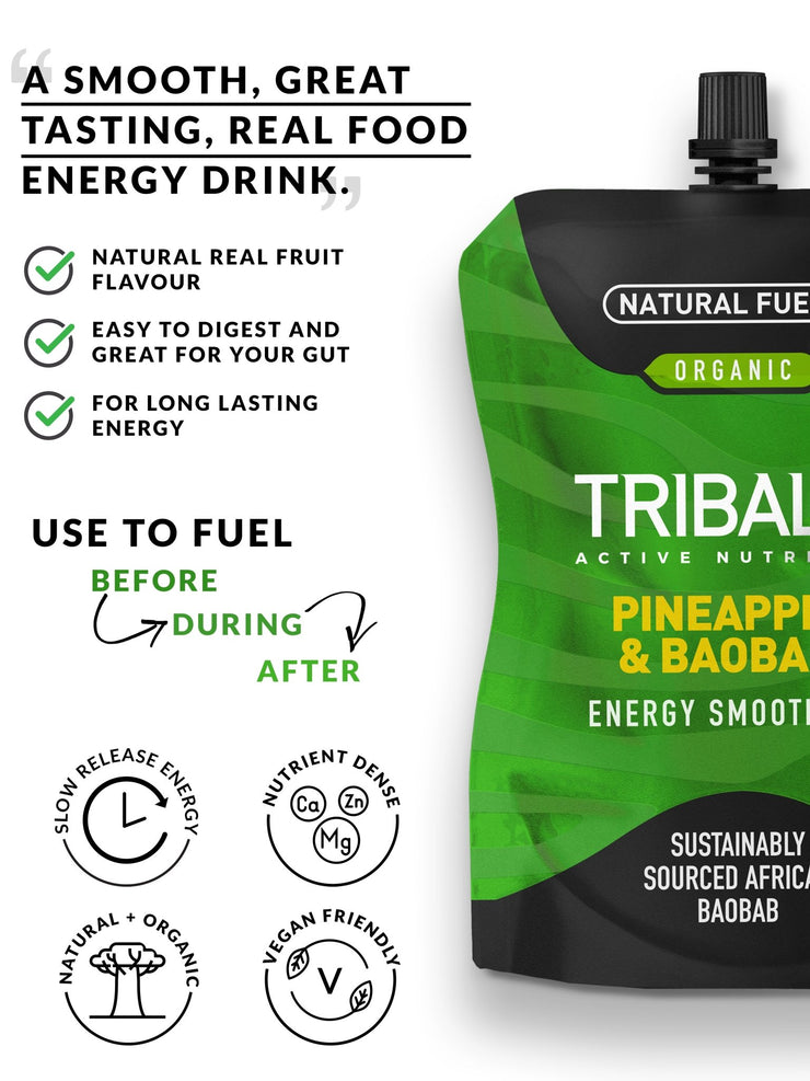 Organic Pineapple and Baobab Superfruit Energy Smoothie - Tribal Active